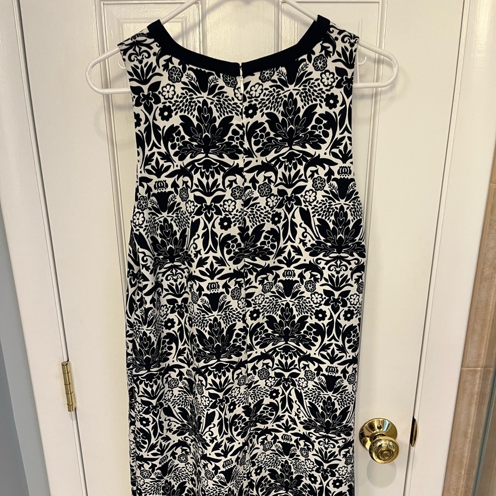LOFT Navy and White Floral Midi Dress